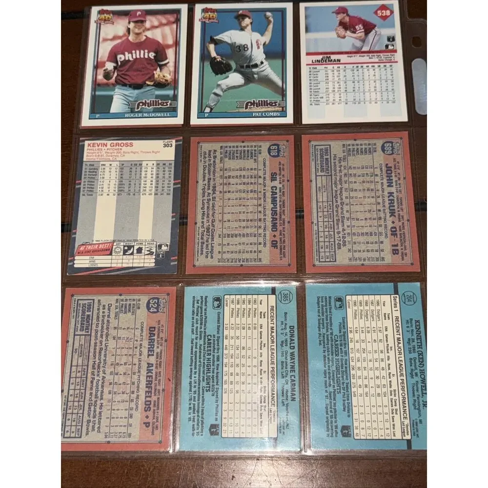 Philadelphia Phillies Lot Baseball Cards Mike Lieberthal Dale Murphy Maddux